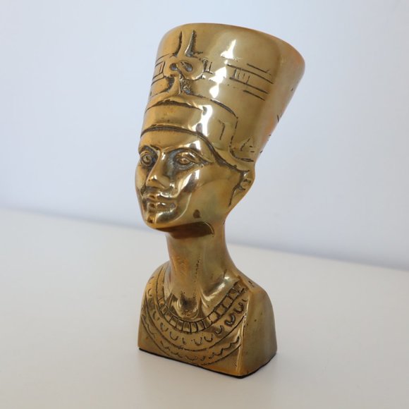 Vintage Brass Egyptian Pharaoh Head - Picture 3 of 16